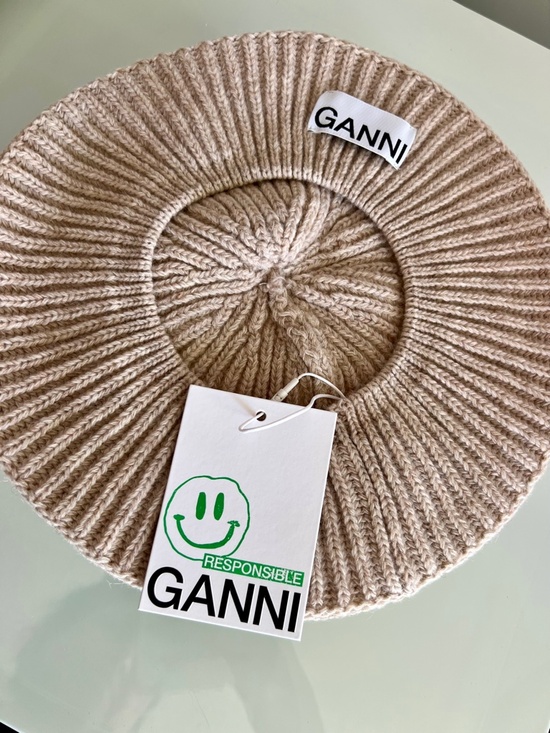 GANNI Beret Paloma Melange Brazilian Sand Beanie main image 8